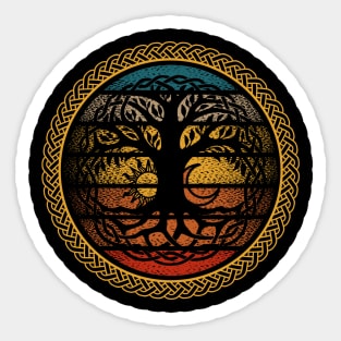 Vintage Tree of Life Sun and Moon Celtic Knots Sticker